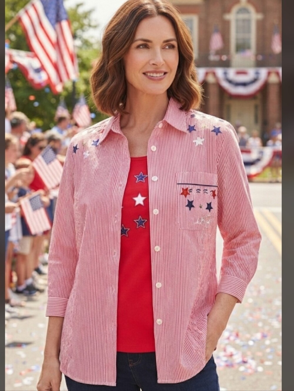 NATIONAL 2 PIECE BUTTON DOWN TOP